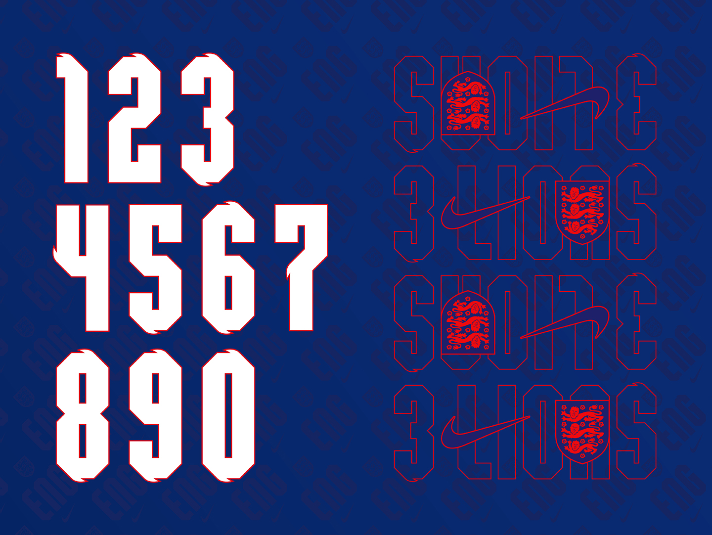 2020-21 Nike & England Kit Numbers